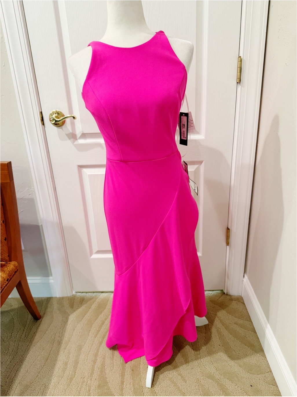 Nwt Betsy & Adam Hot Pink Sleeveless Dress